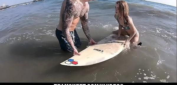  The Surf Lessons For Big Ass Slut End Up With Huge Load In Her Pussy